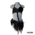 Black & Plum Feather Jazz Set  two piece