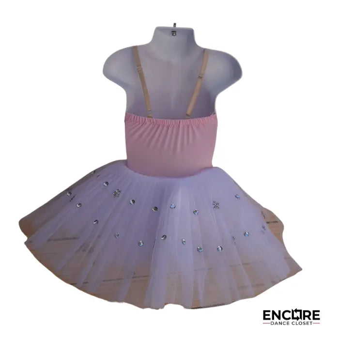 Pink Ballet Leotard with White Pancake Tutu  dress