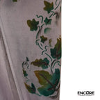 Shiny Champagne Unitard with Leaf Print  unitard
