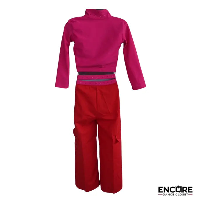 Hot Pink Firecracker Jazz Costume 2  two piece