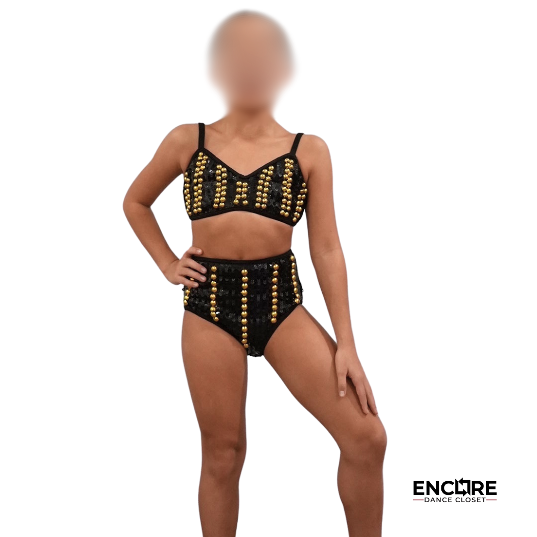 Black and Gold Jazz Two-Piece - Encore Dance Closet