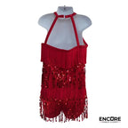 Red Rhythm Fringe  biketard