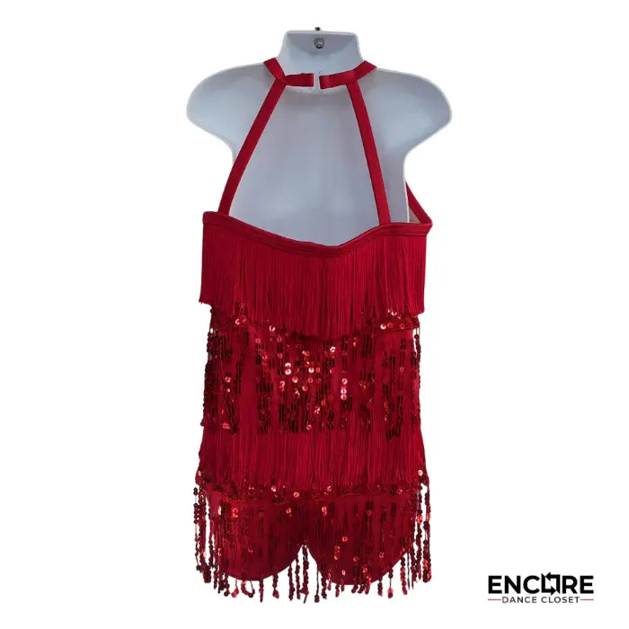 Red Rhythm Fringe  biketard