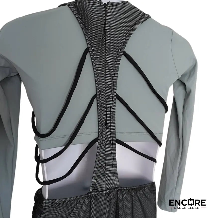 Sage Crop Top & Mesh Skirt  biketard