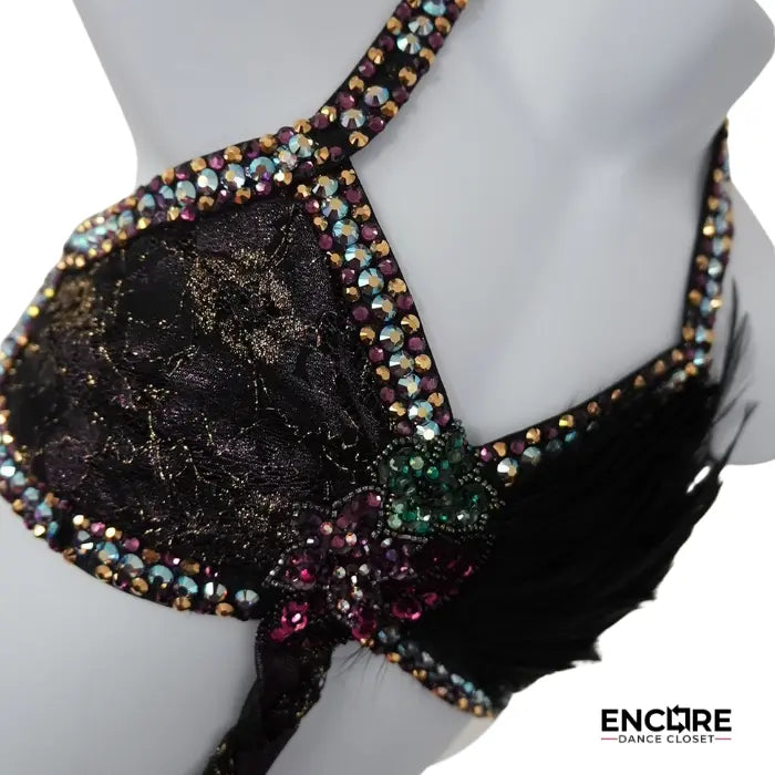 Black & Plum Feather Jazz Set  two piece