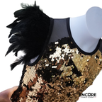 Golden Wings Sequin Performance Costume  biketard