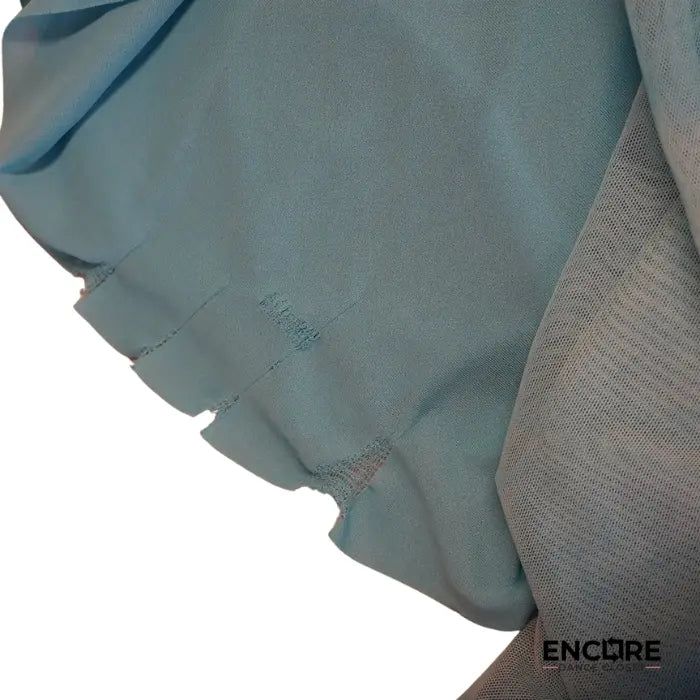 Turquoise Tie-Dye Leotard Dress with Flower Detail  dress