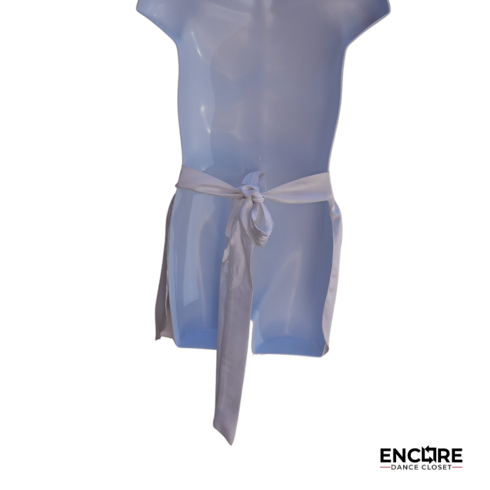 Silk White Tie-Around Apron