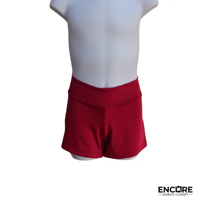 Simple Red Lycra Shorts  pants