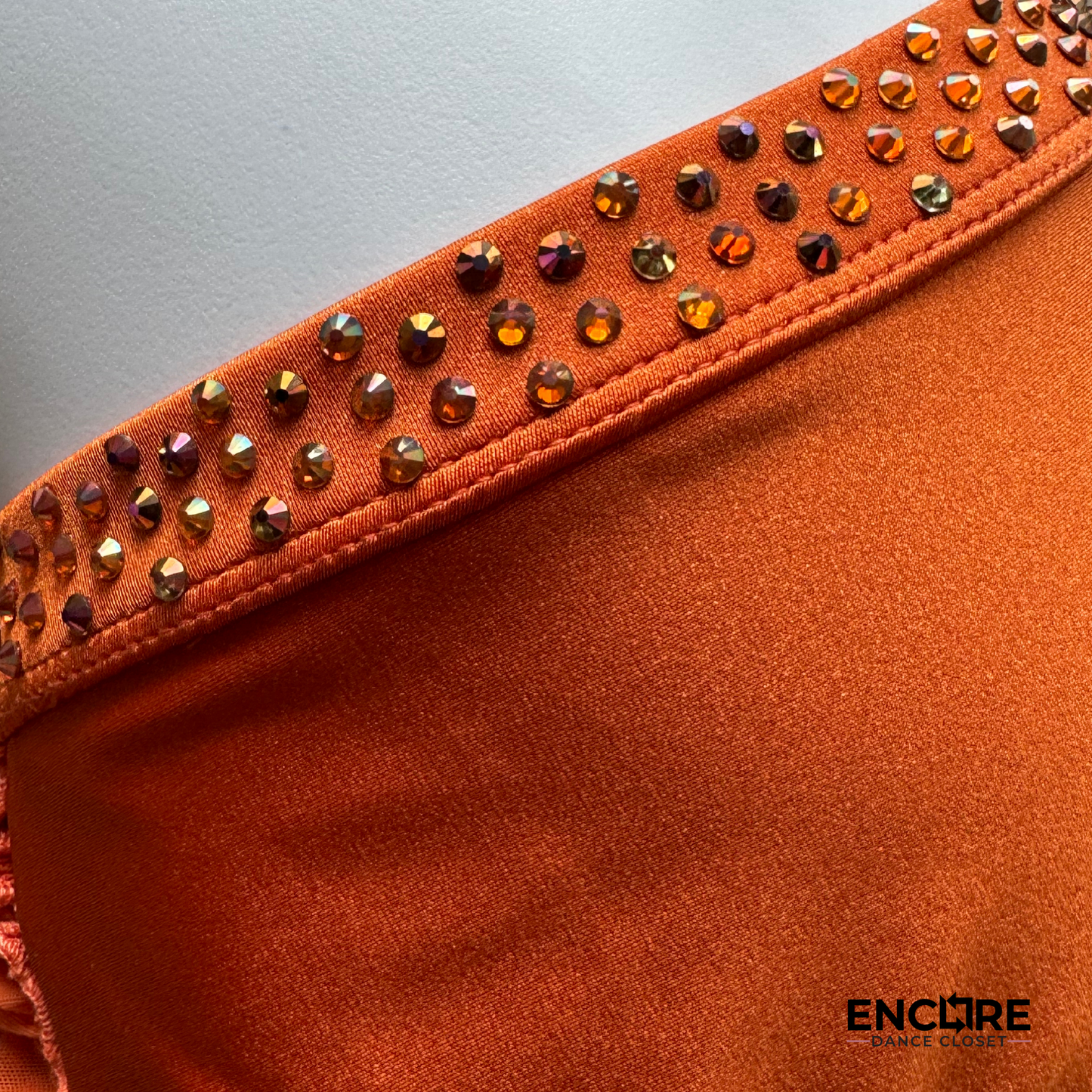 Burnt Orange Lyrical Two-Piece with Rhinestone Embellishments