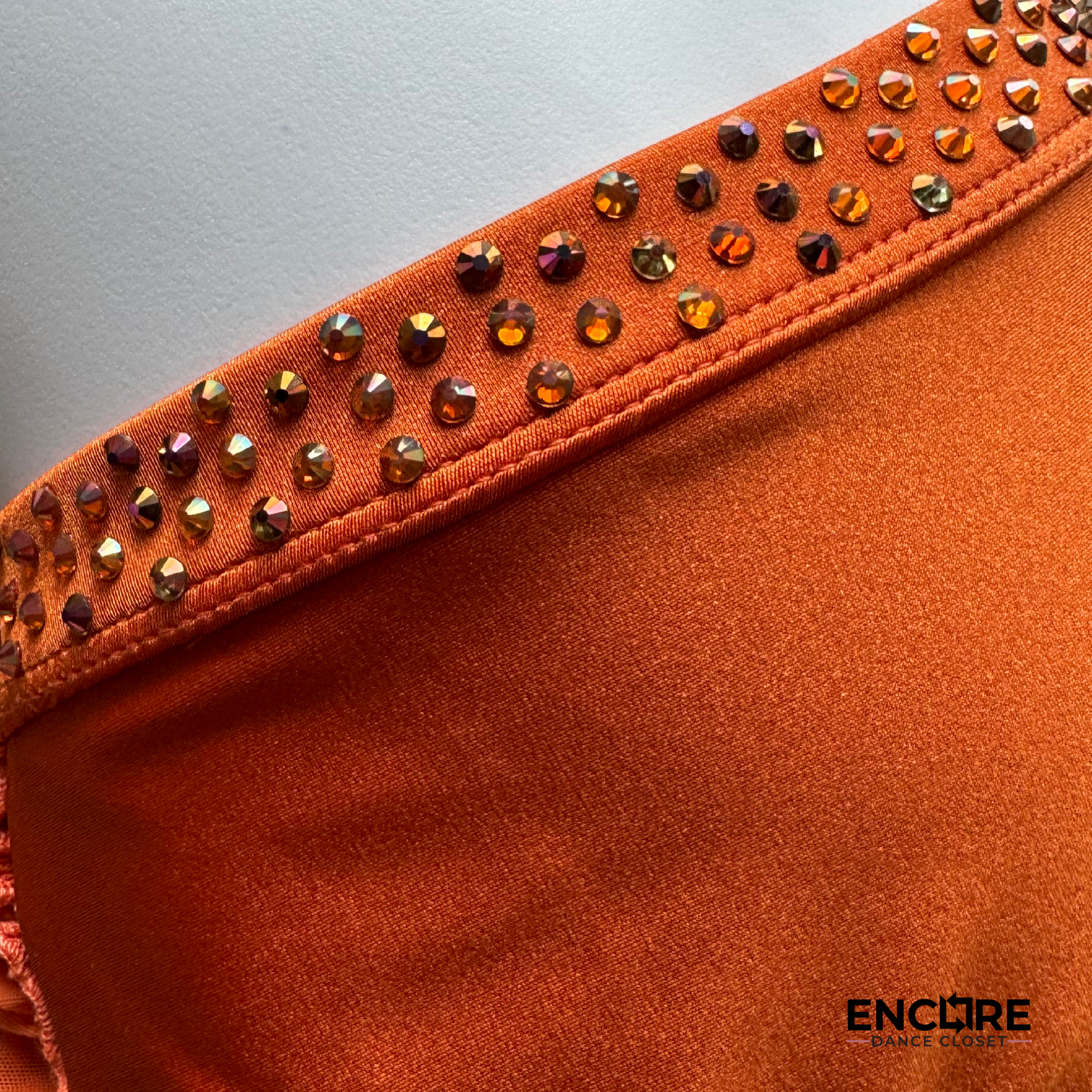Burnt Orange Lyrical Two-Piece with Rhinestone Embellishments - Encore Dance Closet