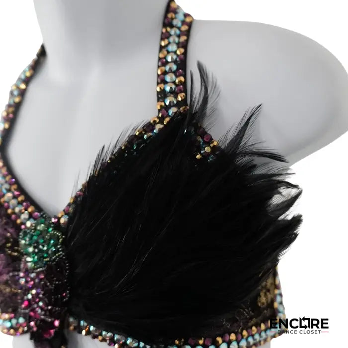 Black & Plum Feather Jazz Set  two piece