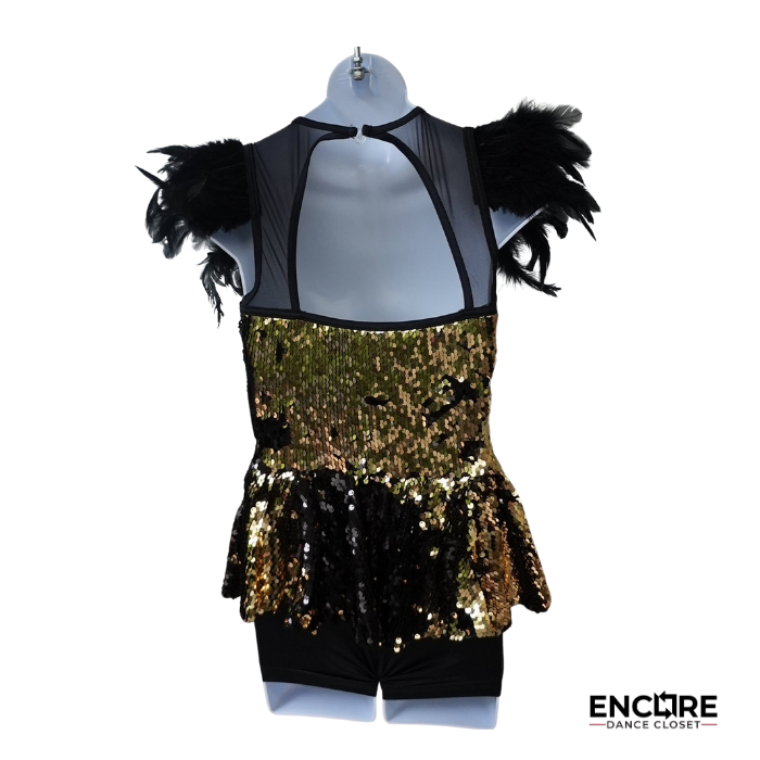 Golden Wings Sequin Performance Costume  biketard
