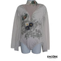 White Leotard with Sage Appliqué  leotard