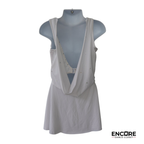 Soft White Lyrical Dress with Rhinestone Appliqué & Flowing Skirt  dress
