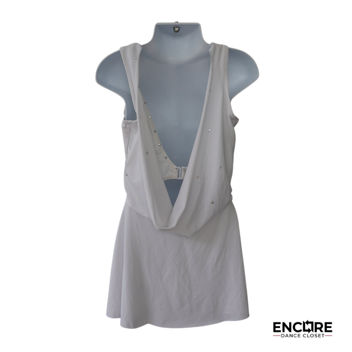 Soft White Lyrical Dress with Rhinestone Appliqué & Flowing Skirt  dress