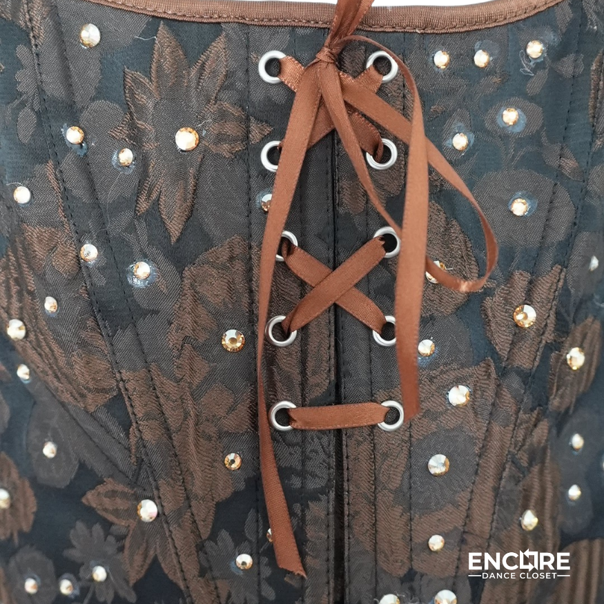 Beige Silk Flare Shorts & Corset Top - Encore Dance Closet