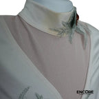White Leotard with Sage Appliqué  leotard