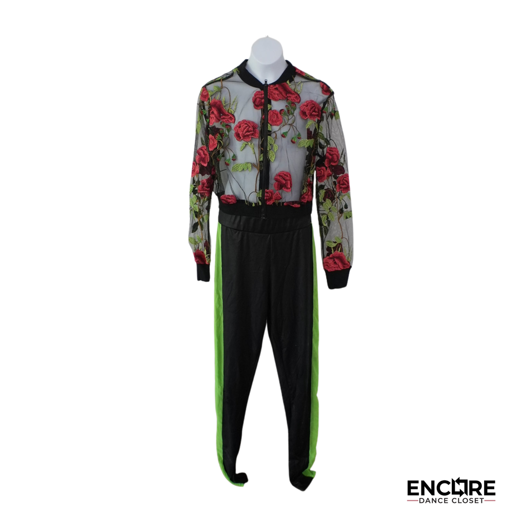 Rose Embroidered Jacket Set  two piece