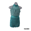 Aqua Fringe Jazz Costume  biketard