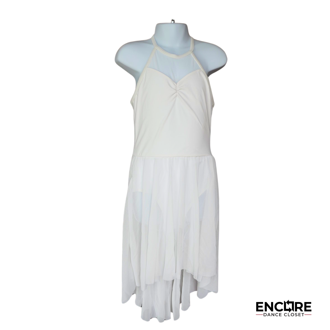 Simple Grace White Mesh Dress