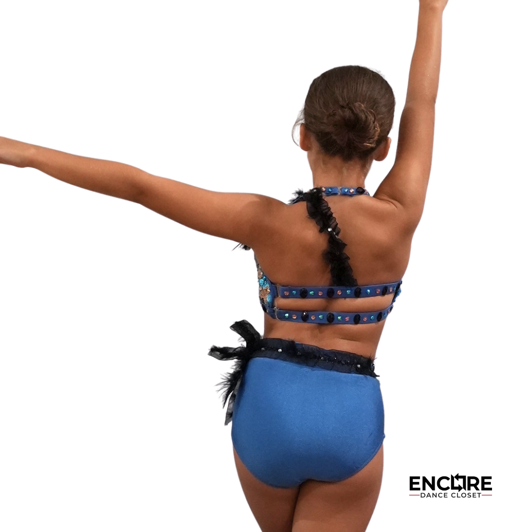 Blue Sequined Two-Piece