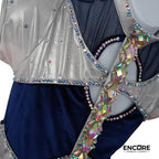 Navy & Silver Crystal Jumpsuit  unitard