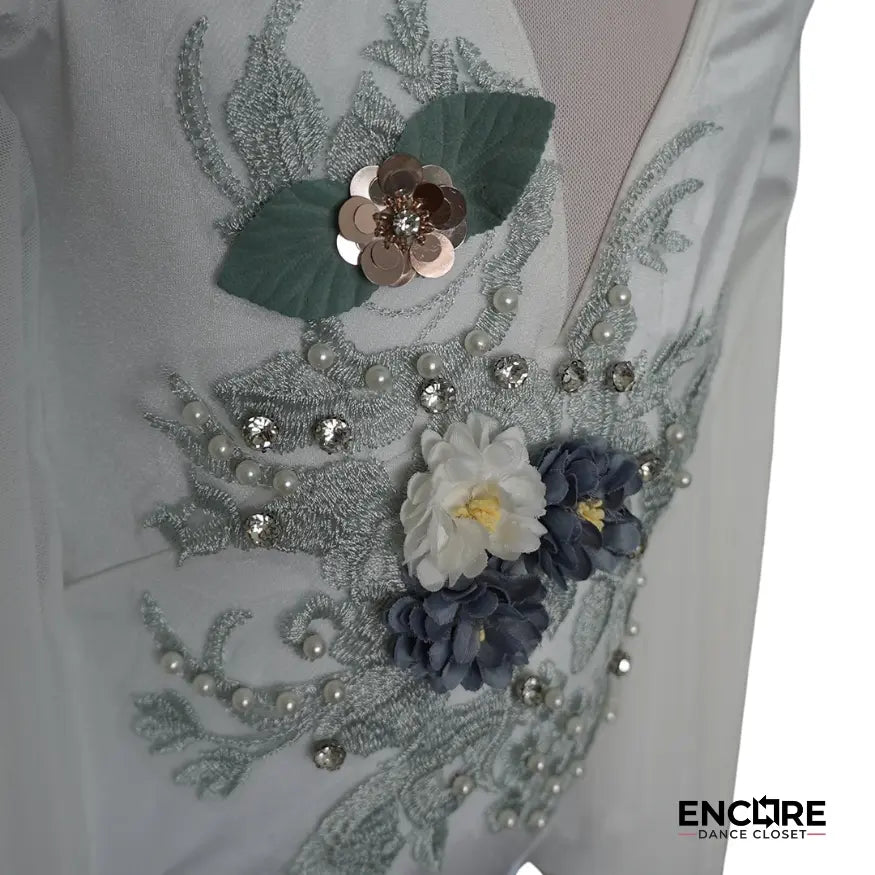 White Leotard with Appliqué  leotard