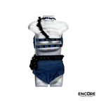 Sequined  Blue Camo Two-Piece  two piece