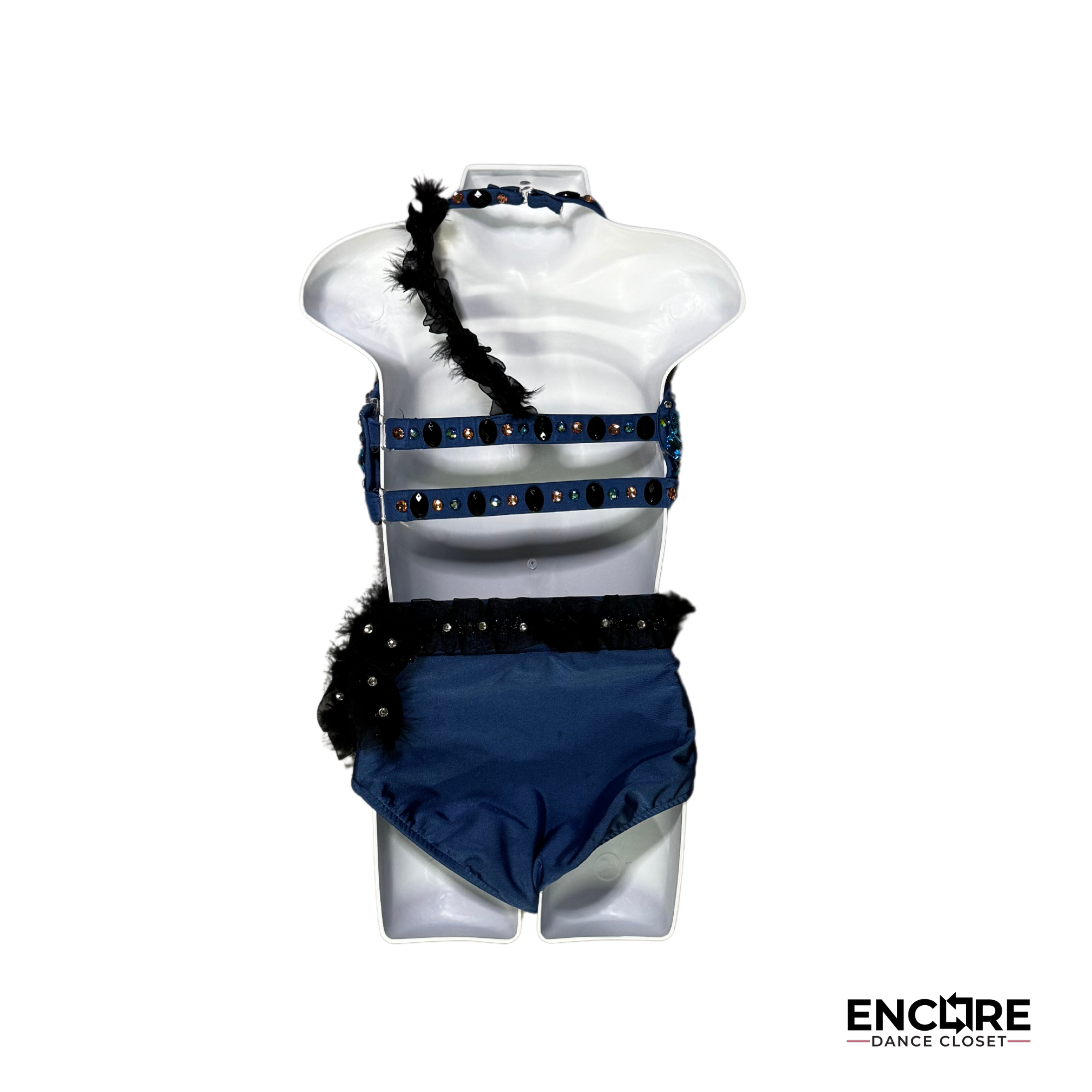 Sequined  Blue Camo Two-Piece - Encore Dance Closet