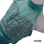 Aqua Fringe Jazz Costume  biketard