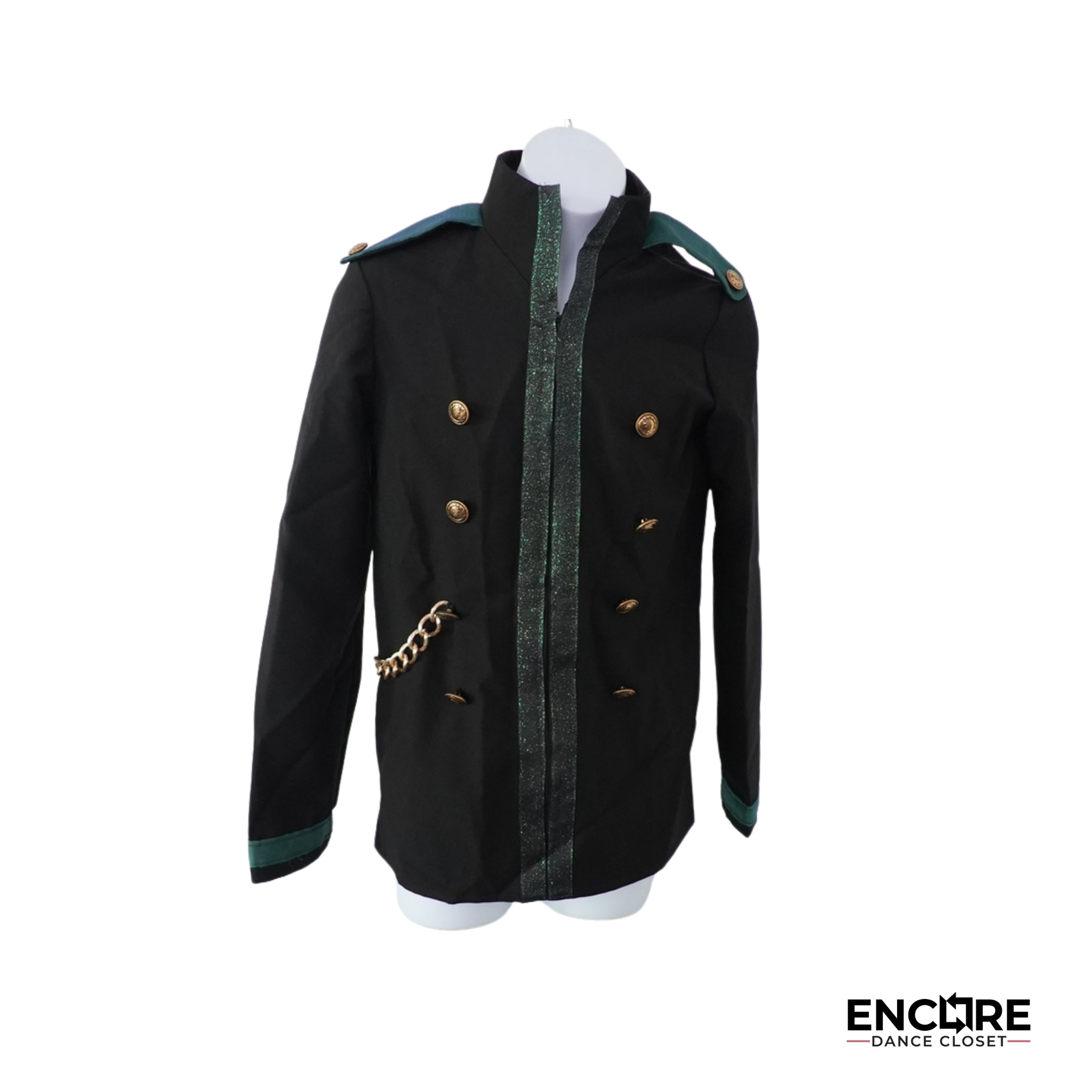 Black & Emerald Military-Inspired Jacket Costume  top