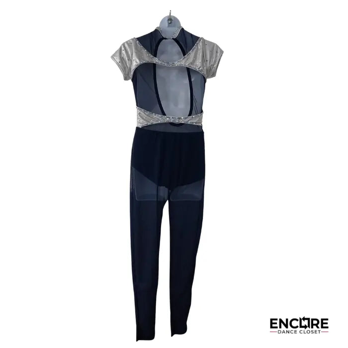 Navy & Silver Crystal Jumpsuit  unitard