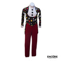 Clown Unitard with Red Velvet Bottoms  unitard