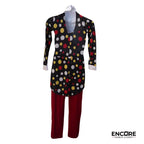 Clown Unitard with Red Velvet Bottoms  unitard