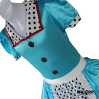 Turquoise Character Dance Costume with Polka Dot Apron  dress