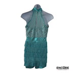 Aqua Fringe Jazz Costume  biketard
