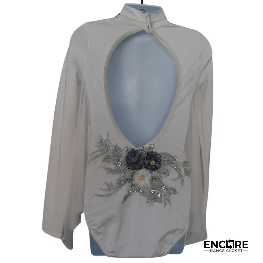 White Leotard with Appliqué  leotard