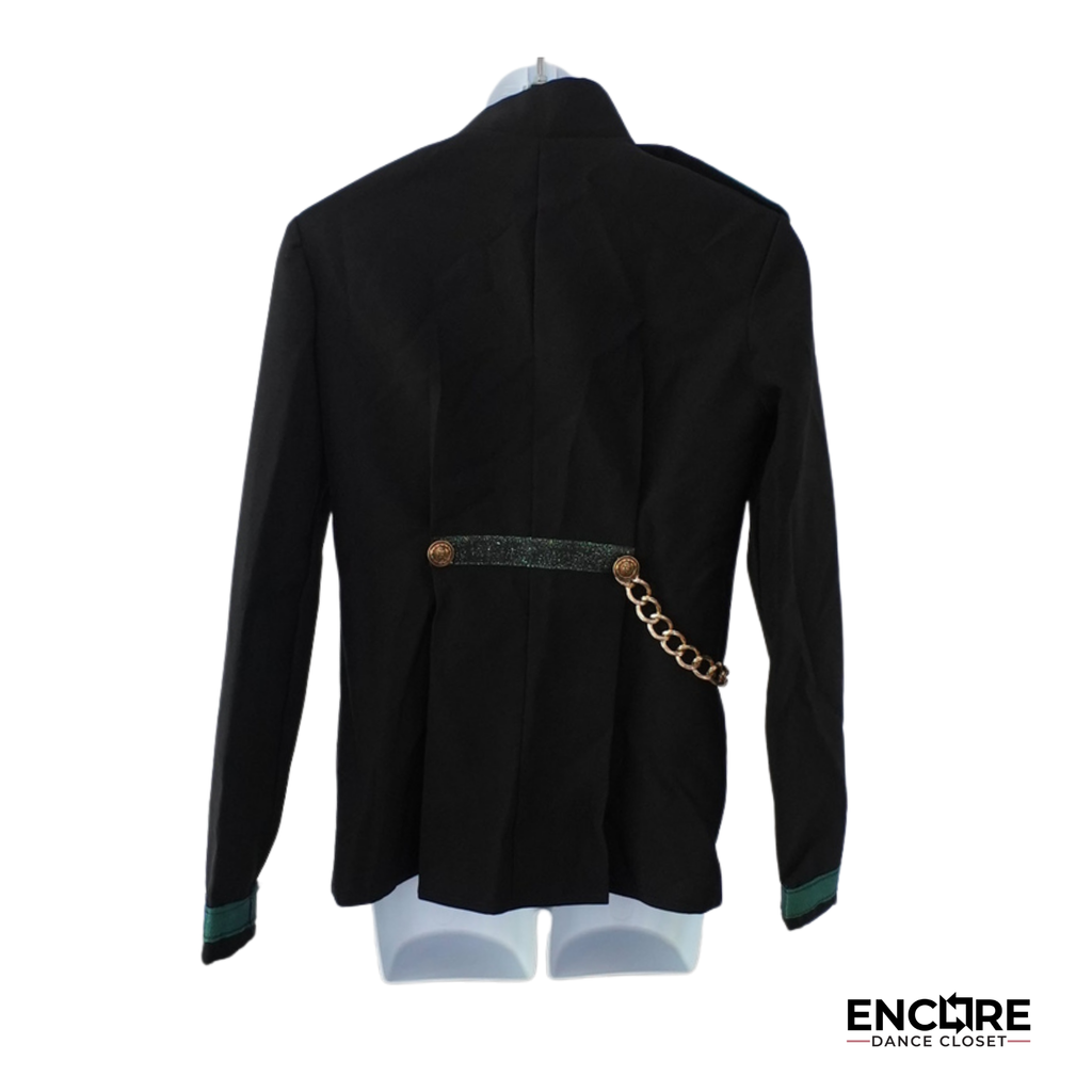 Black & Emerald Military-Inspired Jacket Costume  top