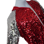 Red Sequin Hip Hop Costume Set  two piece