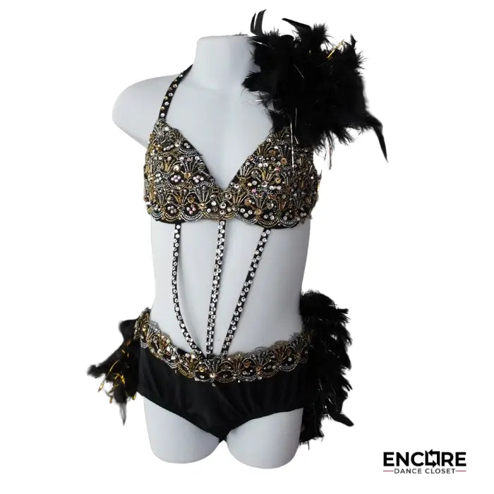 Black & Gold Cabaret Sparkle  two piece