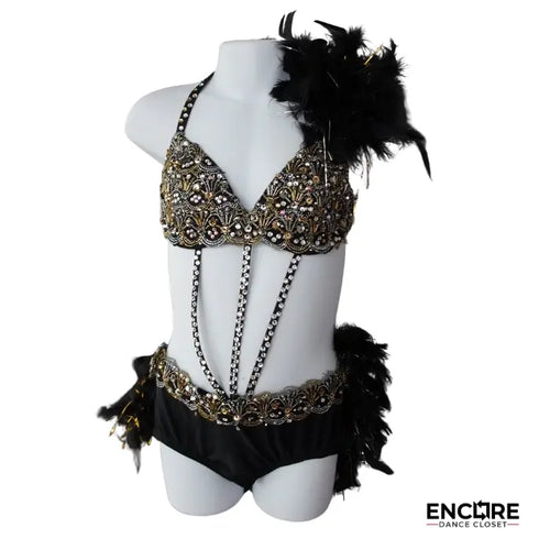 Black & Gold Cabaret Sparkle  two piece