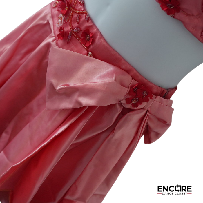 Coral Blossom Floral Two-Piece Dance Costume  two piece