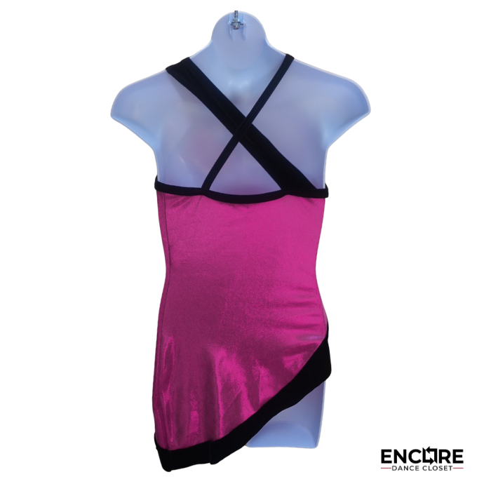 Hot Pink Foil Asymmetrical Dance Top