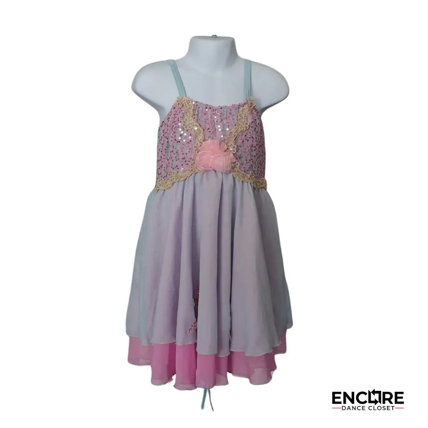Pastel Blue & Pink Lace Dress  dress