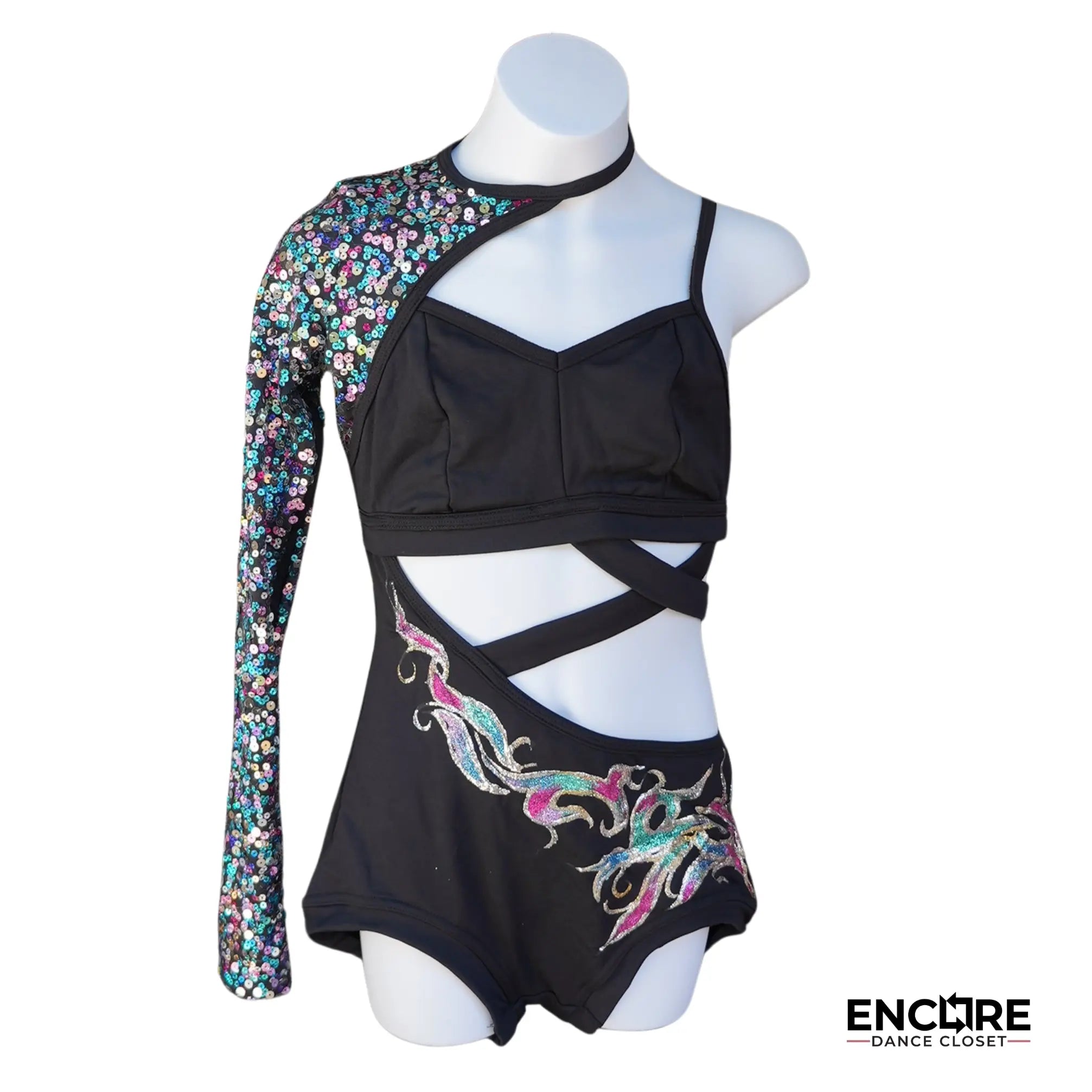 Black Asymmetrical Leotard  leotard