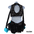 Black Sequin Tutu with Turquoise Accents  biketard