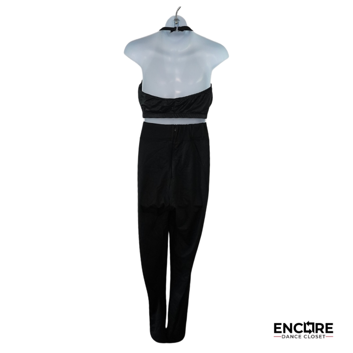 Black Halter Crop Top & Pant Costume  two piece