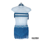 Blue Fringe Flare  two piece