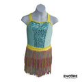 Aqua Sunshine Fringe  biketard
